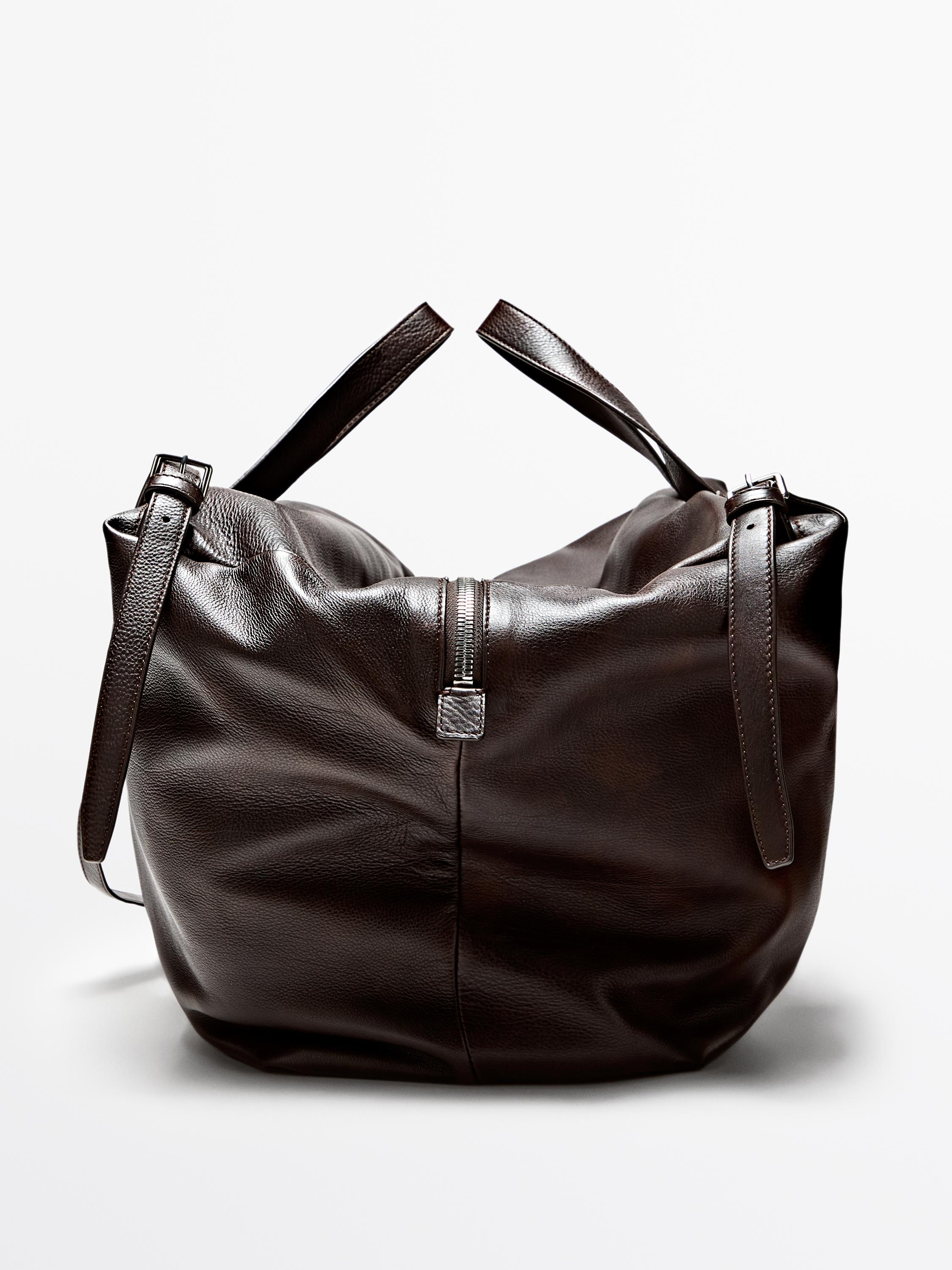 Nappa leather maxi duffle bag